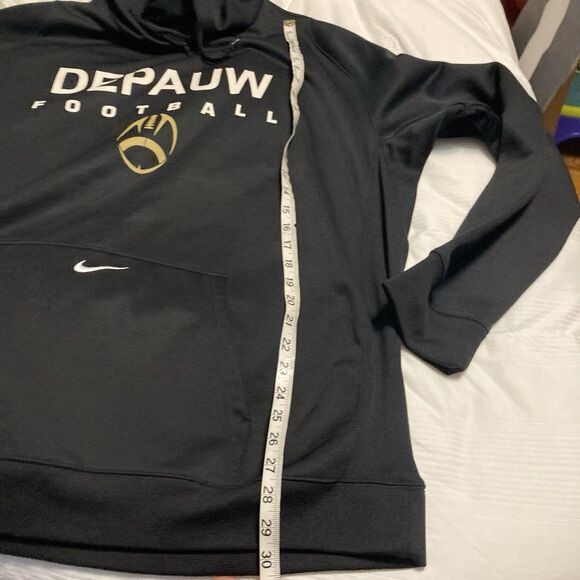 Depauw Football Hoodie Men 2XL Black Nike Sweatshirt Drawstring - Picture 10 of 11
